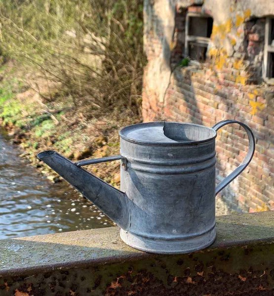 Mini Gießkanne aus Zink Deko Giesskanne Vintage Landhaus-Stil 11cm