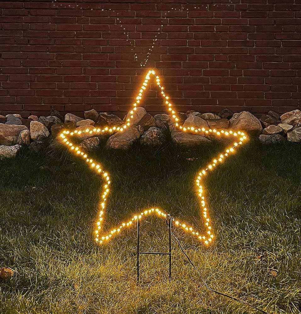 Weihnachtsstern Gartenstecker LED Stern Beleuchtet Warmweiß Weihnachten Außen 55cm |Weihnachtsbeleuchtung |Weihnachten |Wohnen |ZEITZONE Shop