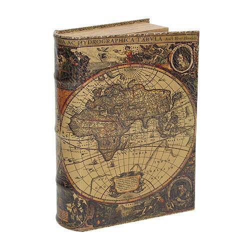 Hohles Buch mit Geheimfach Buchversteck Atlas Antik-Stil