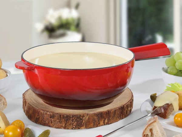 Spring Caquelon SAAS-FEE Gusseisen Fondue Rot 20 cm