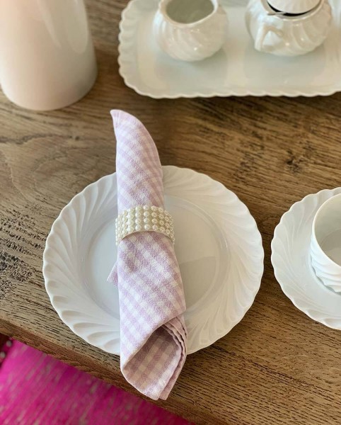 Serviettenringe Weiß Schmuck 4 Stück Serviettenhalter Perlen Tischdeko Hochzeit