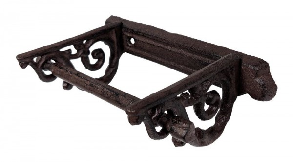 Toilettenpapierhalter WC-Rollenhalter Jugendstil Gusseisen Antik-Stil Braun