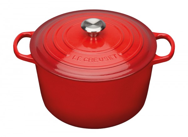 Le Creuset Bräter Signature Rund Hoch Gusseisen Kirschrot 24cm