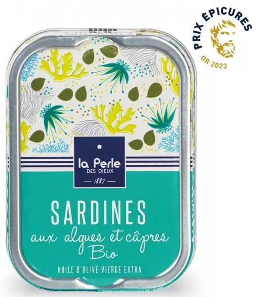La Perle des Dieux Sardinen mit Algen und Kapern - Dose 115 g