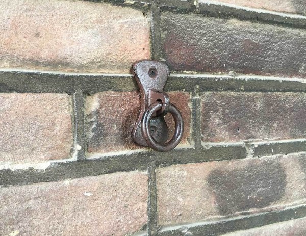 Anbindering Mauerring Befestigungsring Wandring Gusseisen Antik-Stil Braun