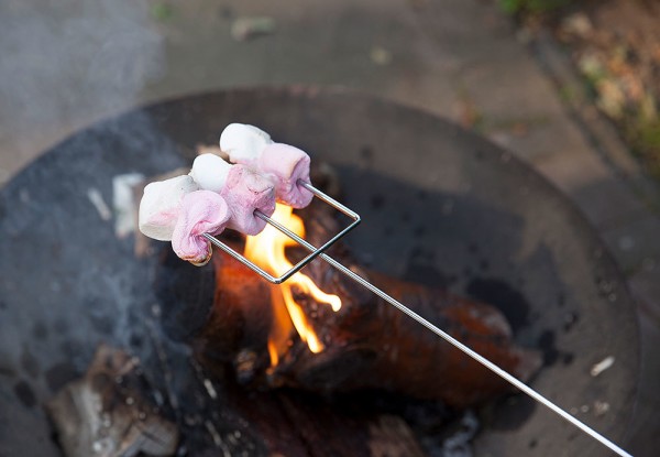 Marshmallow Spieß Grillspieß Dreizack mit Holzgriff 81cm