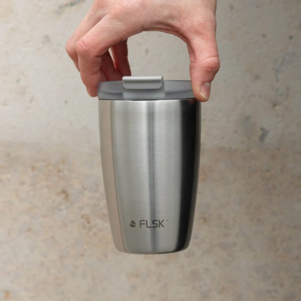 FLSK CUP Kaffeebecher Stainless STNLS Coffee to go-Becher Edelstahl