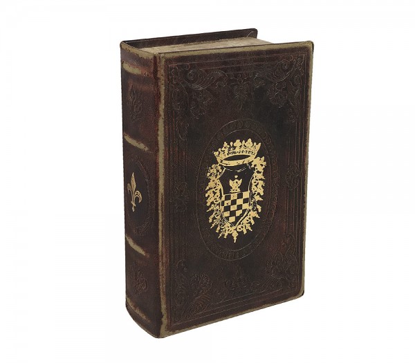 Hohles Buch mit Geheimfach Wappen Lilie Antik-Stil Buchversteck Aufbewahrungsbox