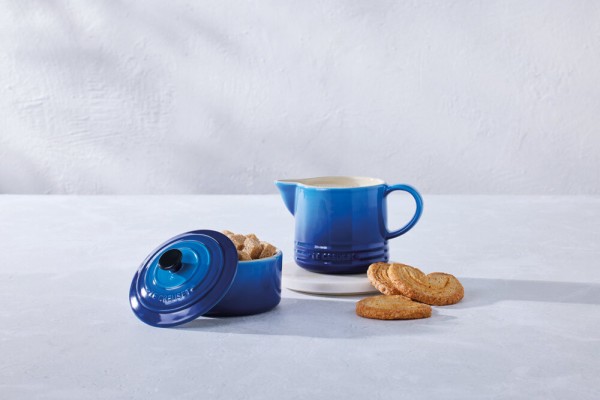 Le Creuset Zucker und Milch Set Steinzeug Azure Blau