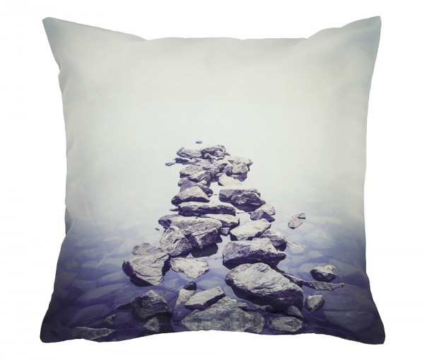 Outdoor Kissen Ufer Meer Steine Natur Gartenkissen Wasserabweisend 40x40cm