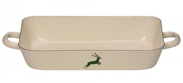 Riess Bratreine Emaille Hirsch Grün Bratpfanne 33x20cm