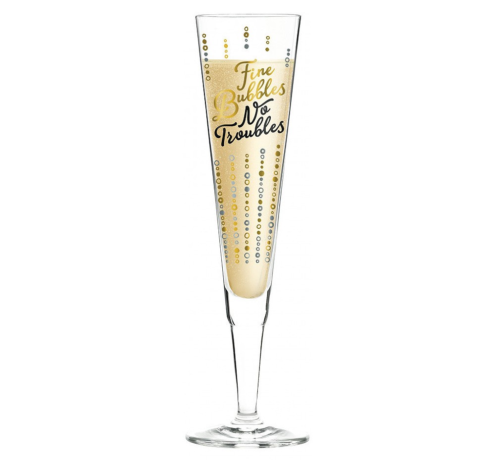 Ritzenhoff Champagnerglas mit Stoffserviette Champus Design O. Melzer H18