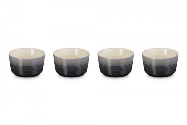 Le Creuset Förmchen 4er-Set Steinzeug Flint Grau 100ml