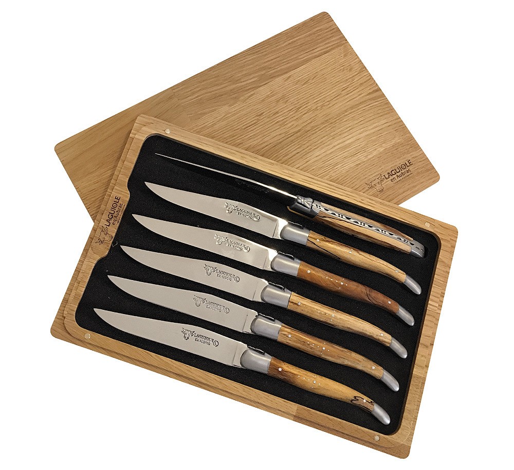 Laguiole en Aubrac Steakmesser Set 6-teilig Aubrac Holz Buche 23 cm