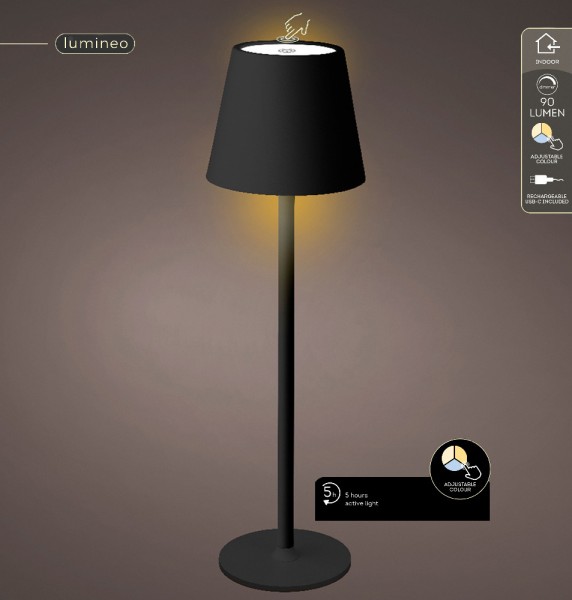 LED Tischlampe Kabellos Dimmbar Touch Tischleuchte Schwarz USB Warmweiß Kaltweiß