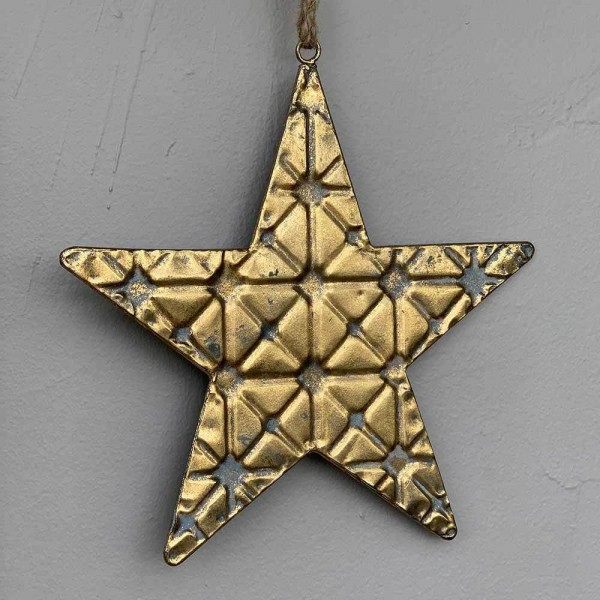 Weihnachtsstern Metall gold Vintage-Stil Stern Hängedeko Weihnachtsdeko 28cm