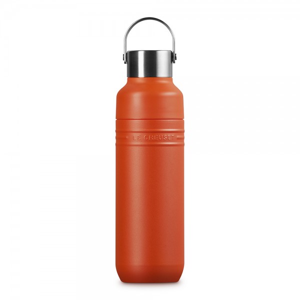 Le Creuset Trinkflasche On The Go Edelstahl Isolierflasche Ofenrot