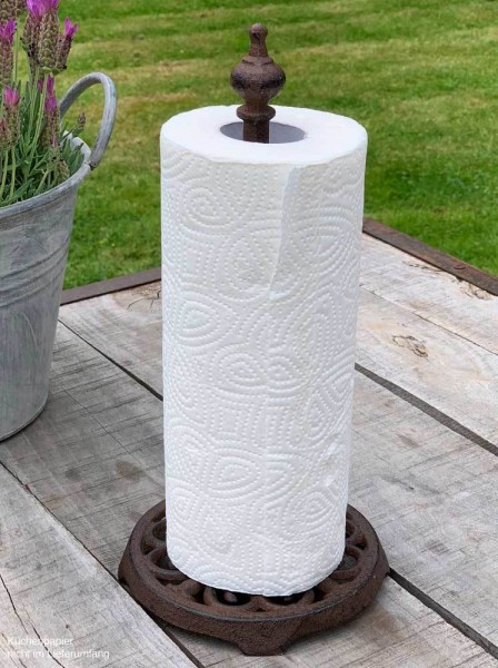 Küchenrollenhalter Nostalgie Stehend Gusseisen Landhausstil Antik-Stil Braun