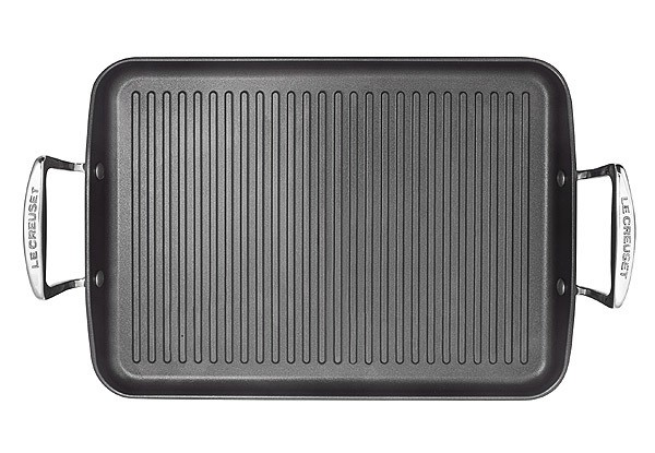Le Creuset Aluminium- Grillplatte mit Rillen Antihaft Spezialform 34x25cm
