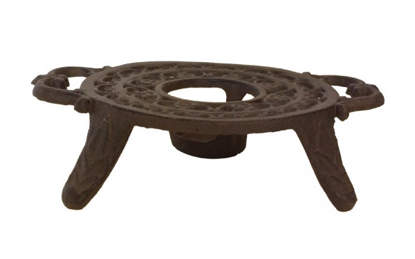 Rustikales Stövchen Rechaud Antik-Stil Gusseisen Braun Rund Ø17cm