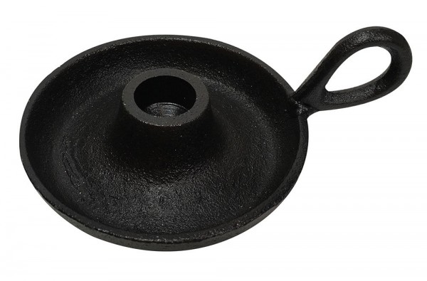 Kerzenhalter mit Henkel Gusseisen Schwarz Rustikal Kerzenständer Antik-Stil