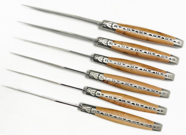 Laguiole en Aubrac Steakmesser Set 6-teilig Wacholder (Genévrier) 23 cm