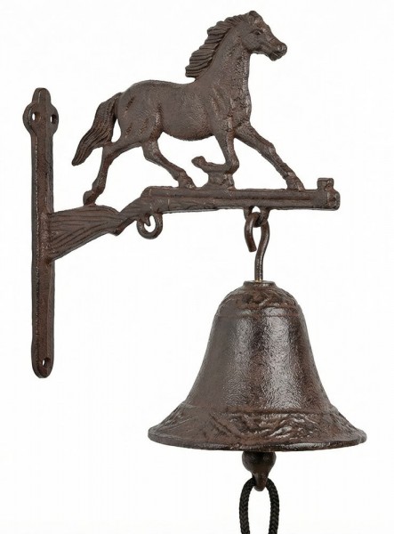 Türglocke Pferd Glocke Rustikal Gusseisen Landhausstil Antik-Stil Braun