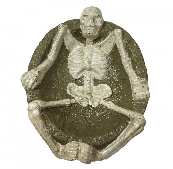 Aschenbecher mit Skelett Halloween Gusseisen Gothic Totenkopf