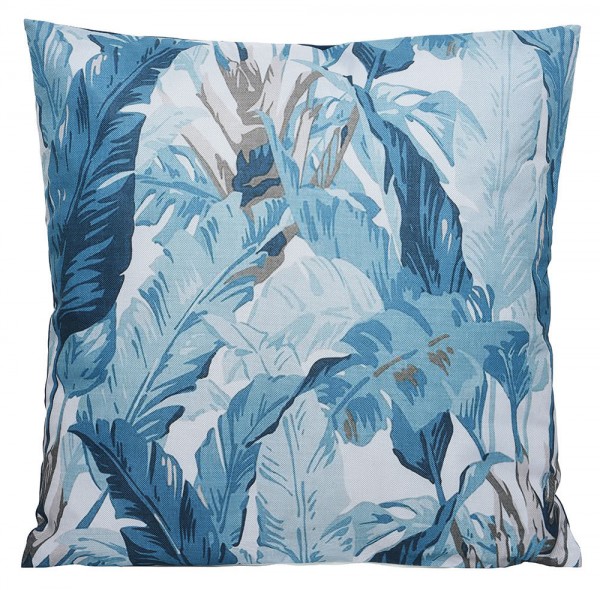 Outdoor Kissen Tropical Palmen Blau Wetterfest mit Füllung Wasserfest 45x45cm