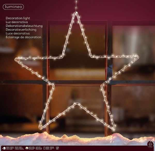 LED Weihnachtsstern Weihnachtsbeleuchtung Warmweiß Batterie Timer 8 Modi Outdoor