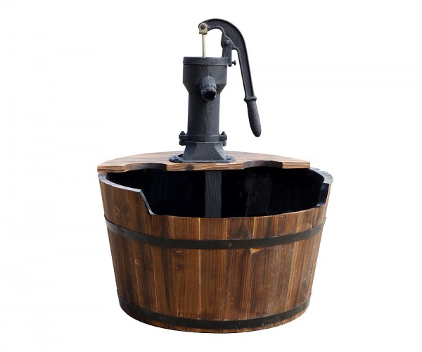 Ubbink AcquaArte Newcastle Gartenbrunnen Set Springbrunnen Holzfass