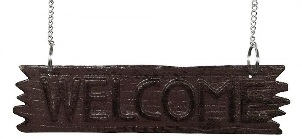 Vogeltränke Welcome-Schild Wandvogeltränke Futterschale Vogelbad Gusseisen Braun