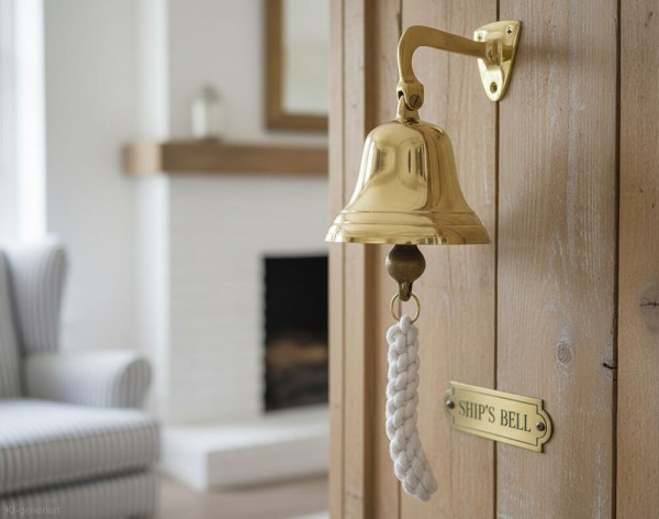 Schiffsglocke Nostalgie Messing Glocke Maritim Türglocke 9 cm