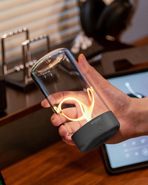 Sompex PULSE Akku LED Tischleuchte Magnetfilament anthrazit