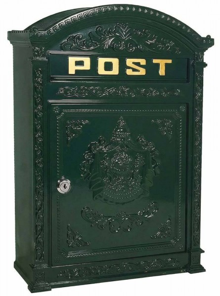Briefkasten POST Landhausstil Grün Wandbriefkasten Metall Antik-Stil