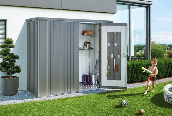 Biohort Geräteschrank 230 Aufbewahrungsschrank 227x83x182,5cm Quarzgrau-Metallic