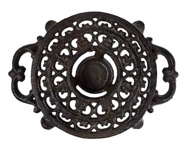 Stövchen Rund Vintage Warmhalteplatte Rechaud Gusseisen Antik-Stil Braun