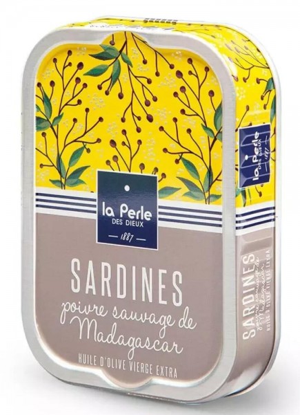 La Perle des Dieux Sardinen mit wildem Pfeffer aus Madagaskar - Dose 115 g
