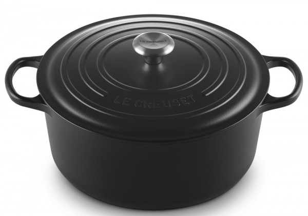 Le Creuset Bräter Signature Rund Gusseisen Schwarz 26cm