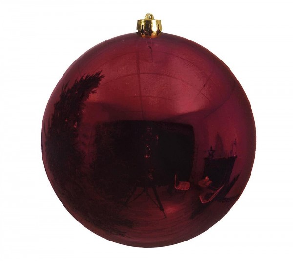 Große Christbaumkugel Dunkelrot Glänzend Weihnachtsbaumkugel 20cm