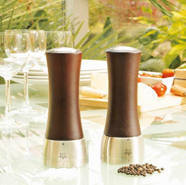 Peugeot Madras Salzmühle Edelstahl Holz Schoko U-Select 16cm