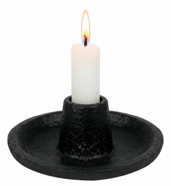 Kerzenhalter Gusseisen Schwarz Rustikal Kerzenständer Schwer Antik-Stil