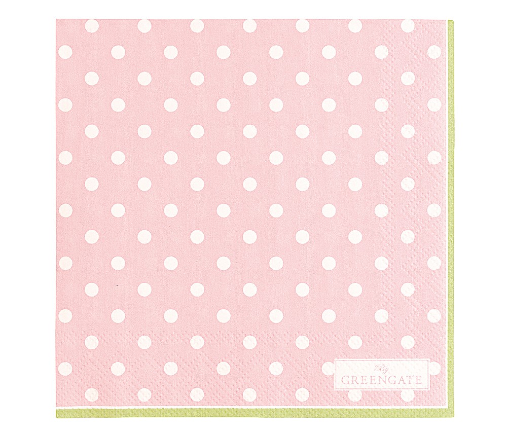 Greengate Papierserviette Spot Pale Pink Gepunktet 25x25cm - 20 Stück