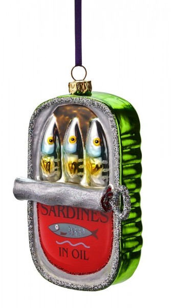 Giftcompany Christbaumschmuck Sardinen in Dose Glas Sardinendose 12cm