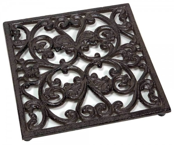 Topfuntersetzer Metall Rechteckig Untersetzer Retro Gusseisen Antik-Stil 17 cm