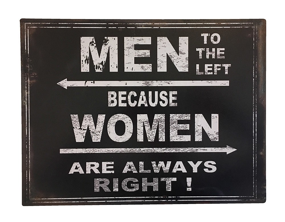 Blechschild MEN TO THE LEFT - WOMEN ARE ALWAYS RIGHT Vintage Toilette Nostalgie