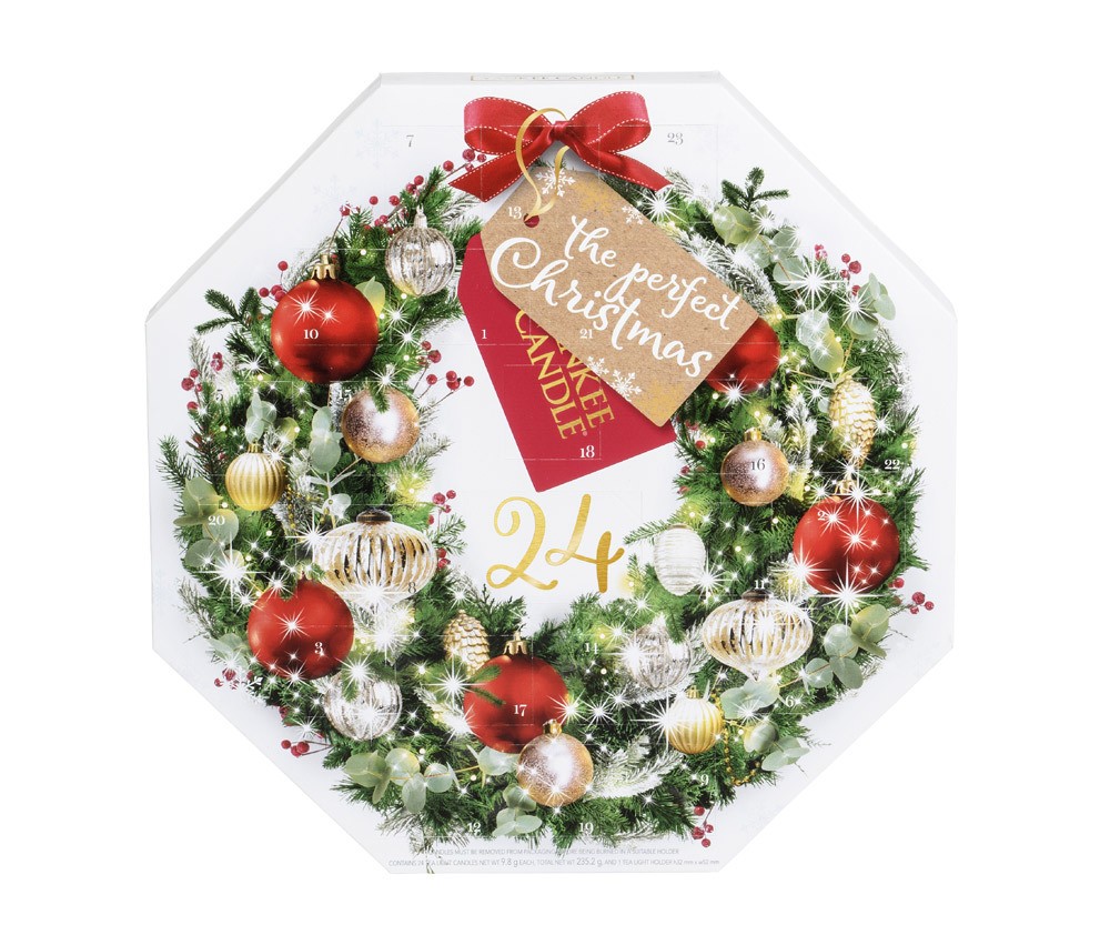 Yankee Candle Geschenkset Advent Wreath mit 24 Teelichtern & 1 Glashalter