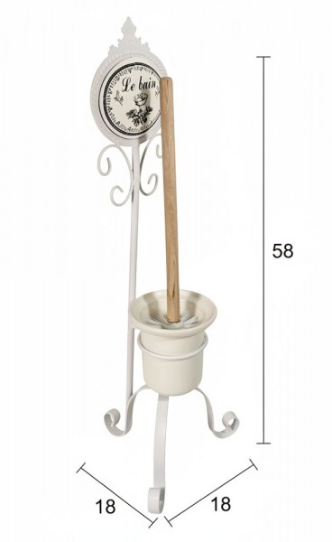 Toilettenbürstenhalter LE BAIN Klobürstenhalter Nostalgie mit Bürste Eisen Weiß
