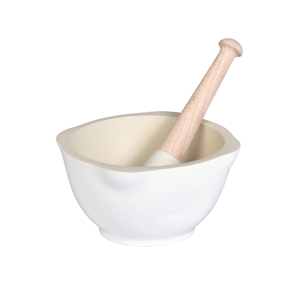 Emile Henry Mörser mit Stößel HR Ceramic® Weiß 15cm