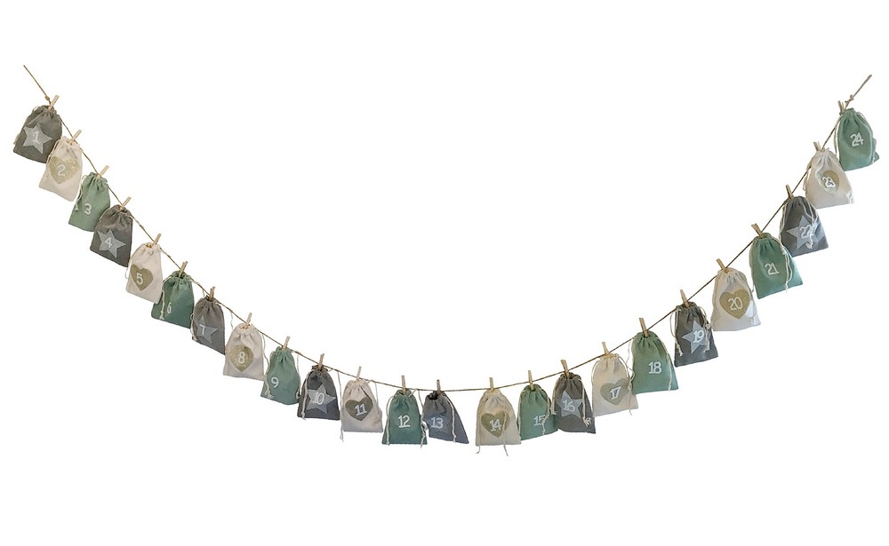 Adventskalender zum Befüllen 24 Cord Säckchen Stoff Beutel Girlande Sehr schön! Adventskalender zum Befüllen 24 Cord Säckchen Stoff Beutel Girlande Sehr schön!